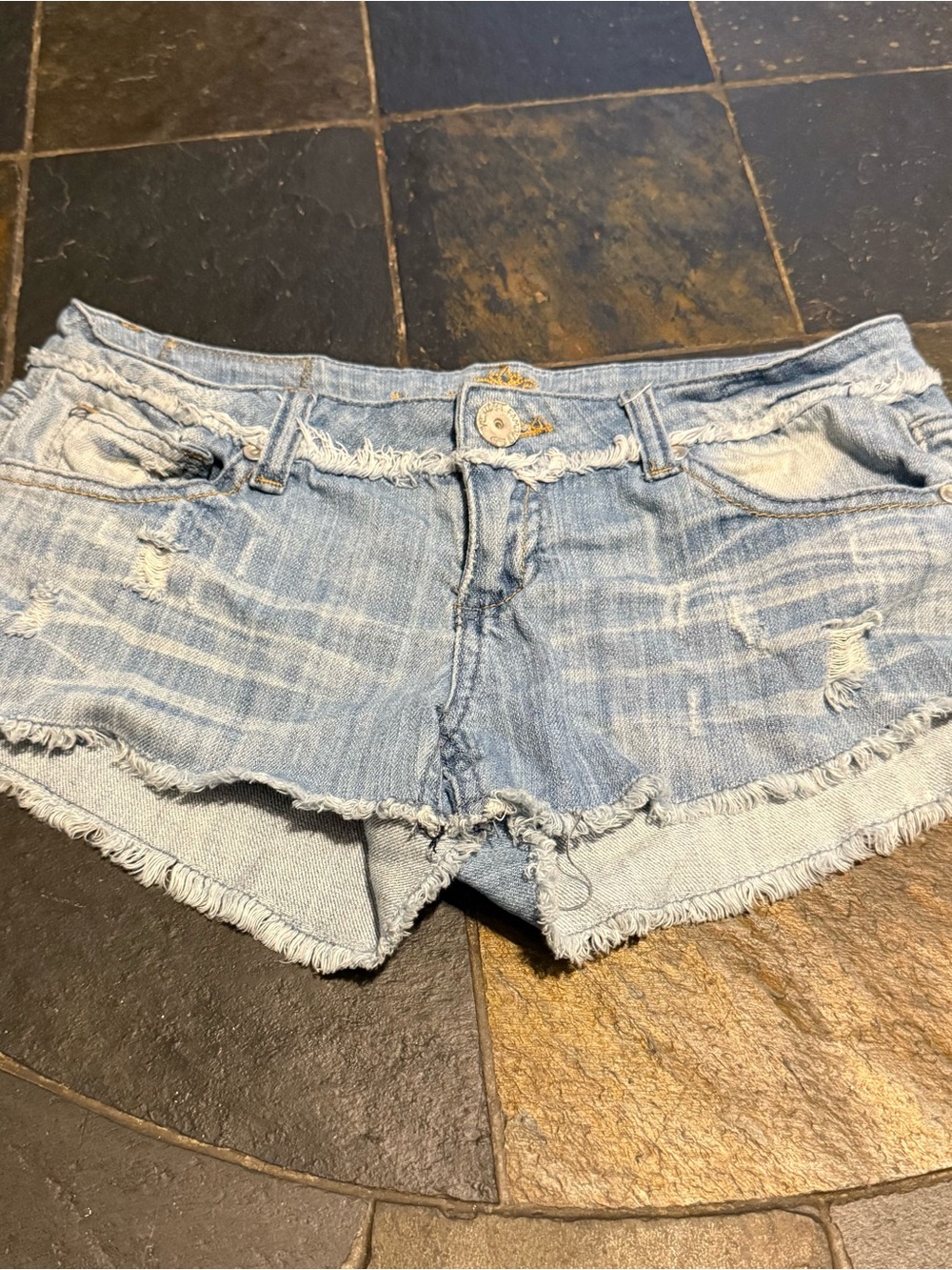 Almost Famous Light Wash Distressed Denim Cutoff Shorts
